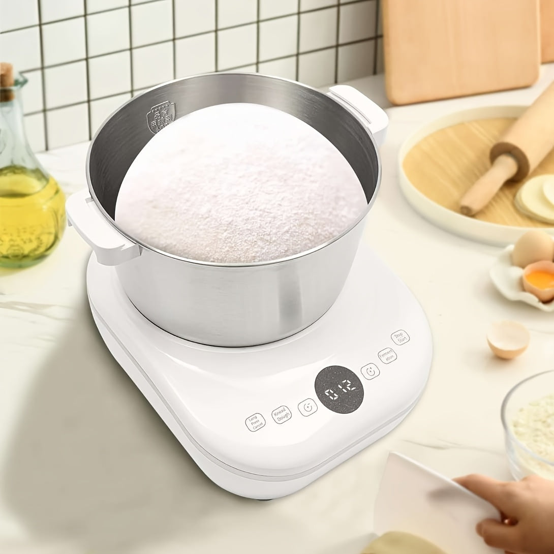 1.85Gal Electric Dough Mixer with Ferment Function, 304 Stainless Steel Bowl Timing Control Bread Kneading Machine for Homemade Pizza Bread
