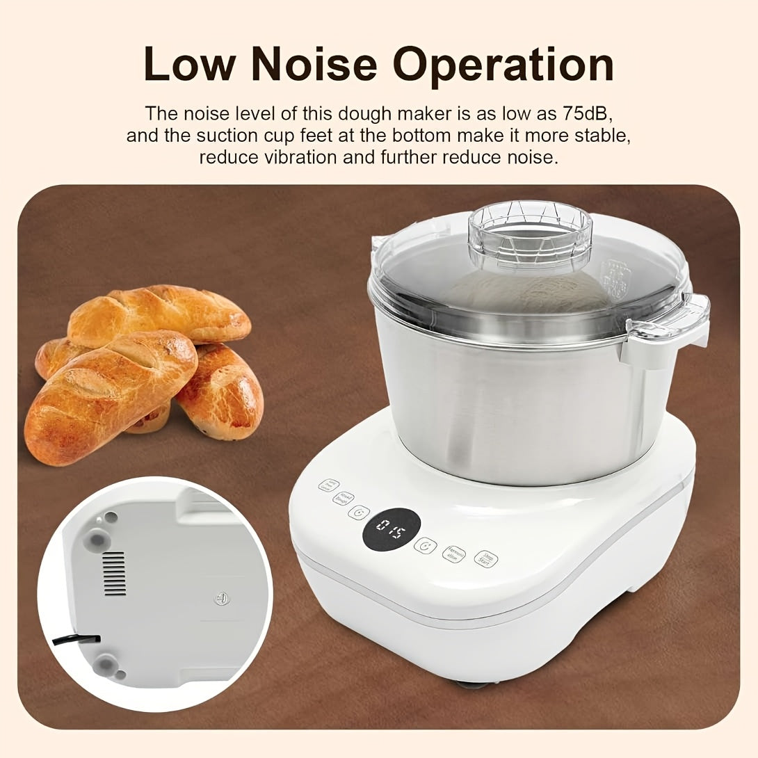 1.85Gal Electric Dough Mixer with Ferment Function, 304 Stainless Steel Bowl Timing Control Bread Kneading Machine for Homemade Pizza Bread