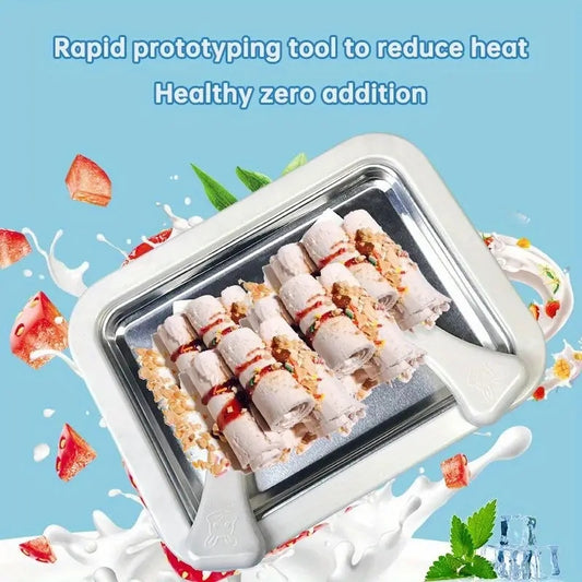 Instant Ice Cream Maker Pan with 2 Scrapers - 304 Stainless Steel Rolled Ice Cream Plate, No Electricity Required - Reusable Fried Ice Cream Machine for Homemade Ice Cream, Gelato & Frozen Yogurt