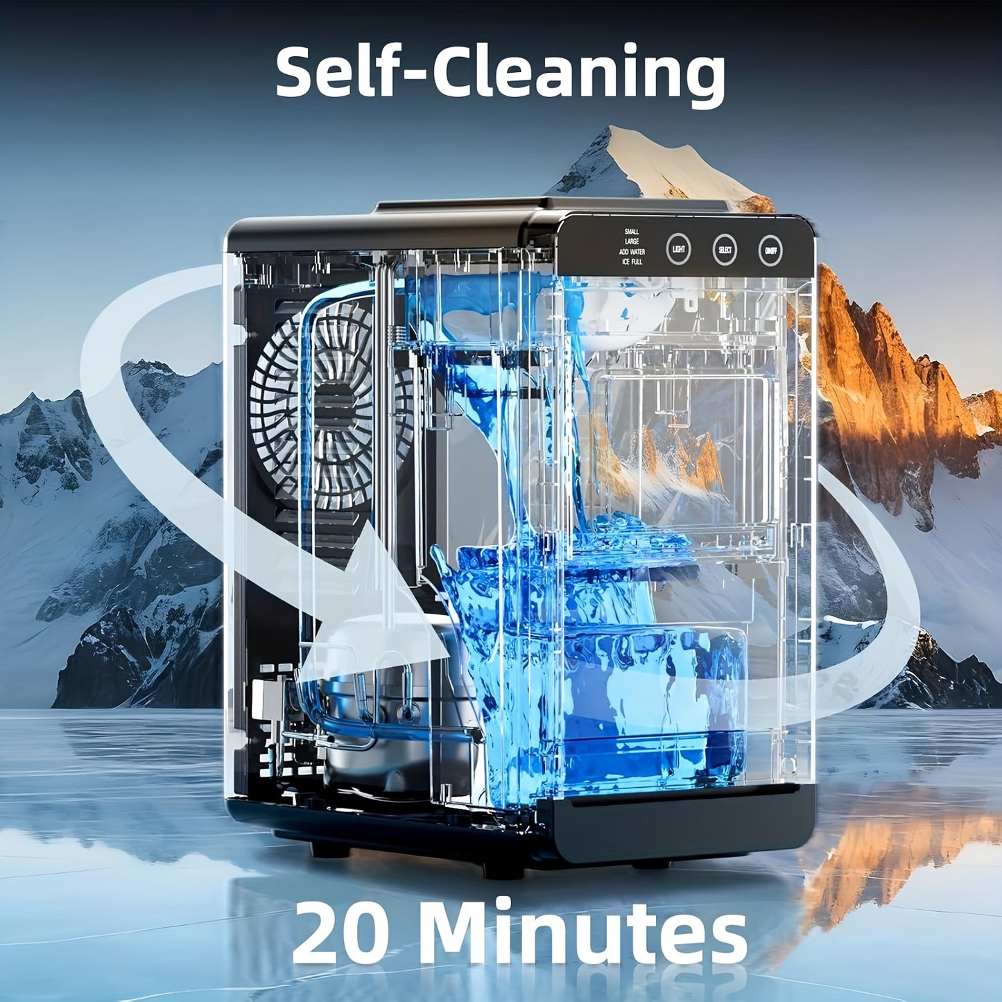 Portable Countertop Ice Maker Machine with Self-Cleaning, 28Lbs/24H Fast Ice Cube Maker with Ice Basket & Scoop for Home Kitchen RV Camping