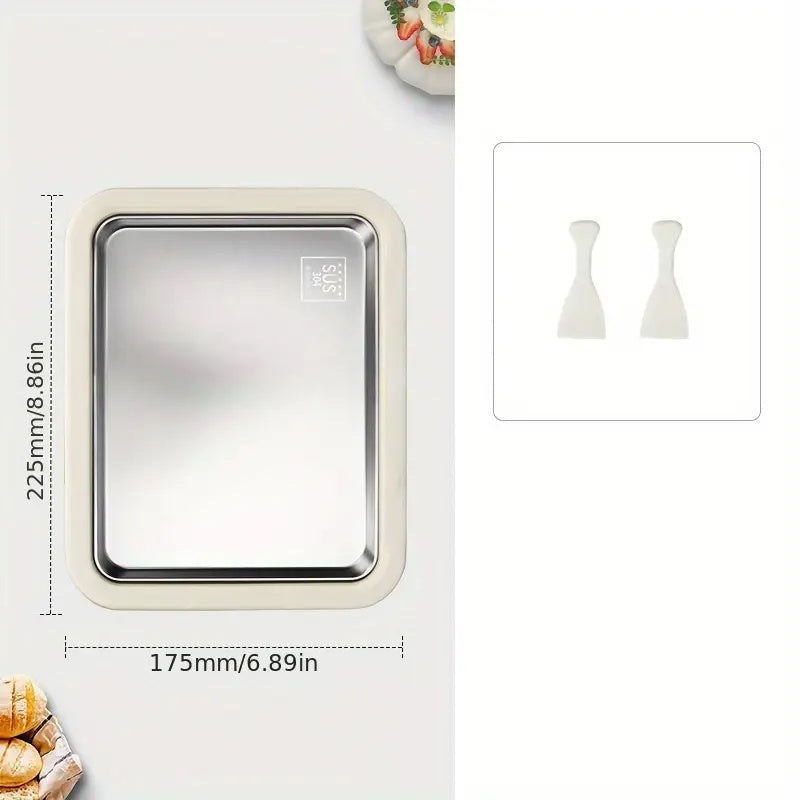 Instant Ice Cream Maker Pan with 2 Scrapers - 304 Stainless Steel Rolled Ice Cream Plate, No Electricity Required - Reusable Fried Ice Cream Machine for Homemade Ice Cream, Gelato & Frozen Yogurt