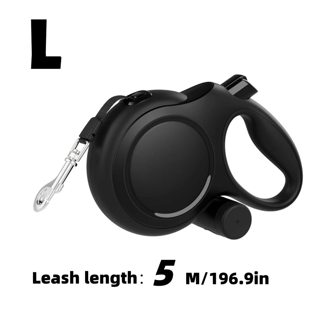 Heavy Duty Retractable Dog Leash (16ft/26ft) - 360° Tangle-Free Walking Leash with Anti-Collision, One-Button Brake & Lock, and Detachable Poop Bag Holder - Durable Pet Leash for Small to Large Dogs