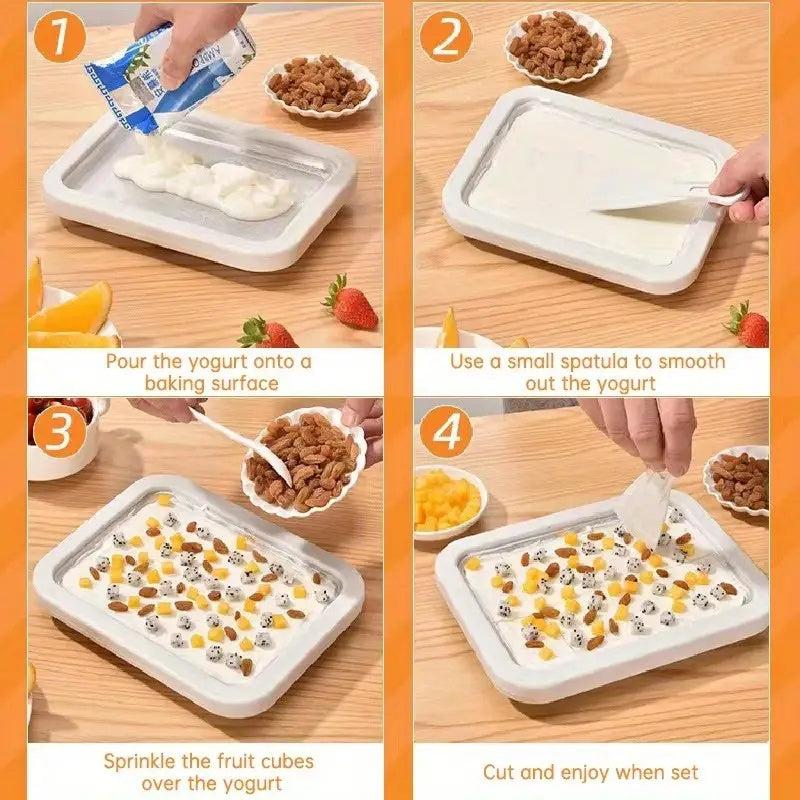 Instant Ice Cream Maker Pan with 2 Scrapers - 304 Stainless Steel Rolled Ice Cream Plate, No Electricity Required - Reusable Fried Ice Cream Machine for Homemade Ice Cream, Gelato & Frozen Yogurt