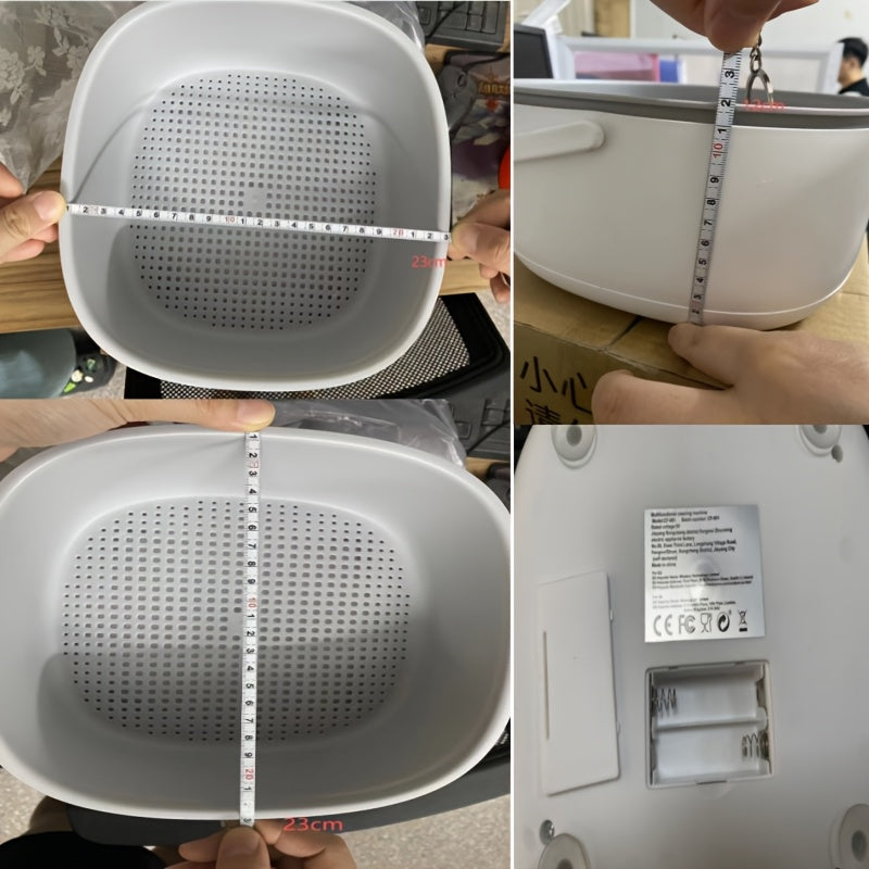 Portable Fruit and Vegetable Washing Machine - Ultrasonic Food Purifier with Handle & Grain Purification Basket - Automatic Ultrasonic Cleaner, Essential Kitchen Gadget for Food Safety