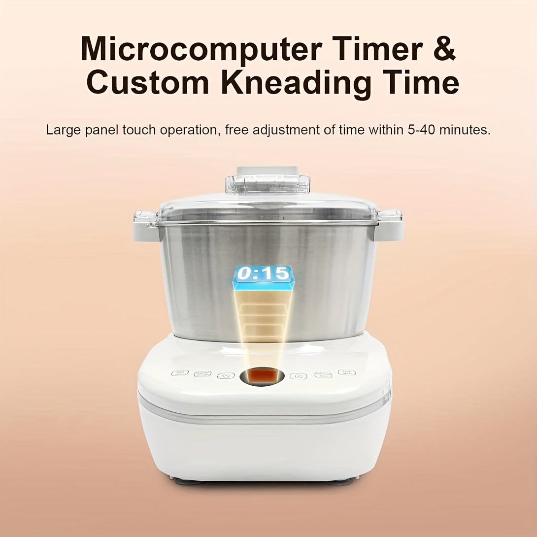 1.85Gal Electric Dough Mixer with Ferment Function, 304 Stainless Steel Bowl Timing Control Bread Kneading Machine for Homemade Pizza Bread