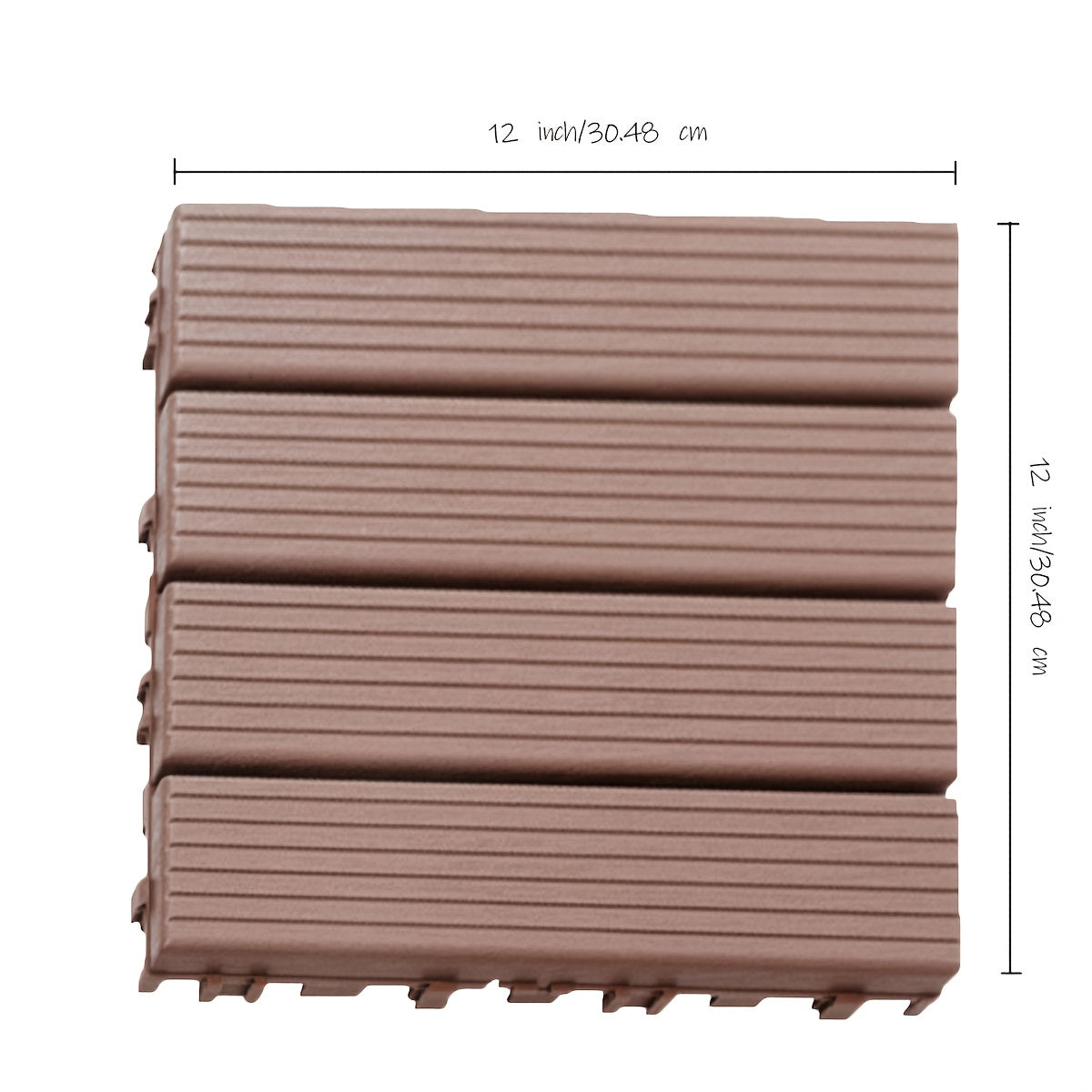 44 Pack 12×12 Inch Interlocking Patio Deck Tiles, Waterproof Slip Resistant Outdoor Flooring, Easy Snap-In Install Decking Tiles for Patio Pool Backyard, Grey & Brown Available