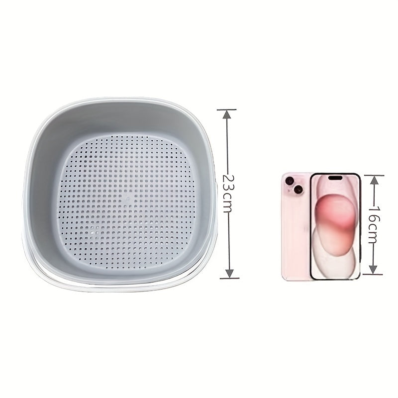 Portable Fruit and Vegetable Washing Machine - Ultrasonic Food Purifier with Handle & Grain Purification Basket - Automatic Ultrasonic Cleaner, Essential Kitchen Gadget for Food Safety