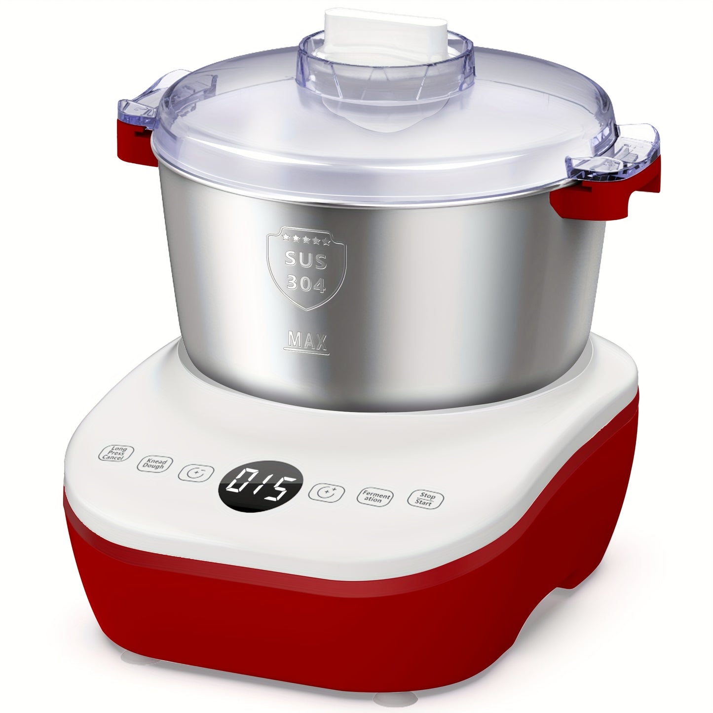1.85Gal Electric Dough Mixer with Ferment Function, 304 Stainless Steel Bowl Timing Control Bread Kneading Machine for Homemade Pizza Bread