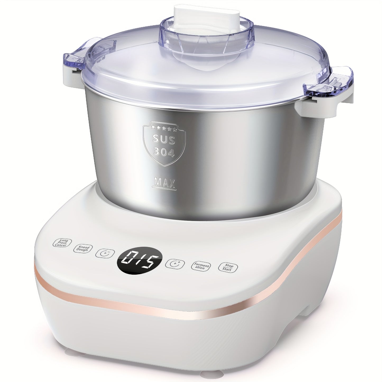 1.85Gal Electric Dough Mixer with Ferment Function, 304 Stainless Steel Bowl Timing Control Bread Kneading Machine for Homemade Pizza Bread